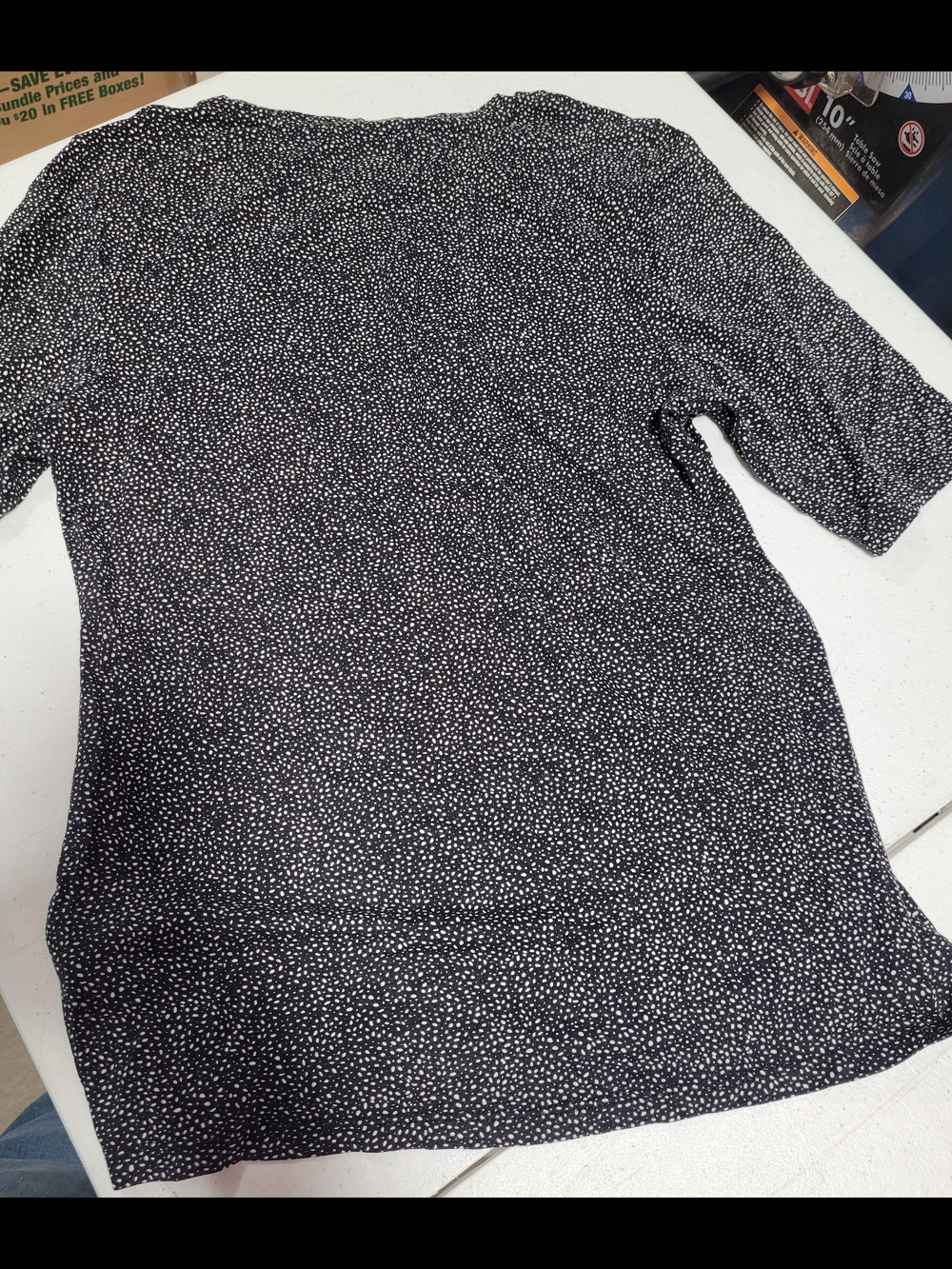 H&M Black Short Sleeve Top with White Dot Print - Picture 3 of 3